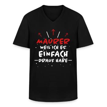 Maurer Spruch Baustelle Lustiges Maurer Geschenk - Männer-T-Shirt mit V-Ausschnitt - Schwarz - Vorne - AI Model Male 178 dark (178cm)
