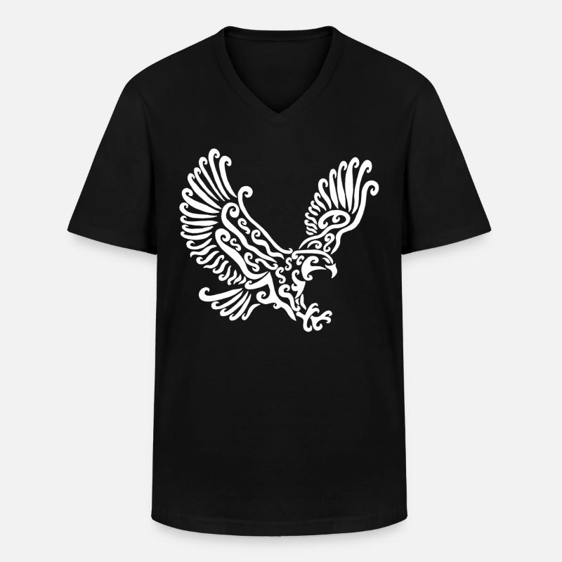 White Eagle - Men's V-Neck T-Shirt - black
