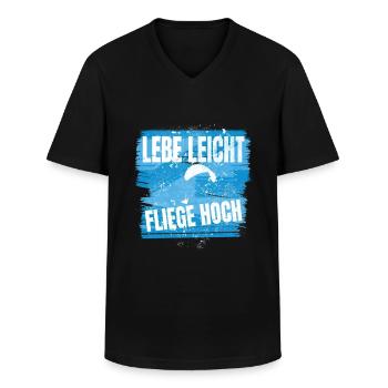 Live light, fly high - Men's V-Neck T-Shirt - black - Front - AI Model Male 178 dark (178cm)