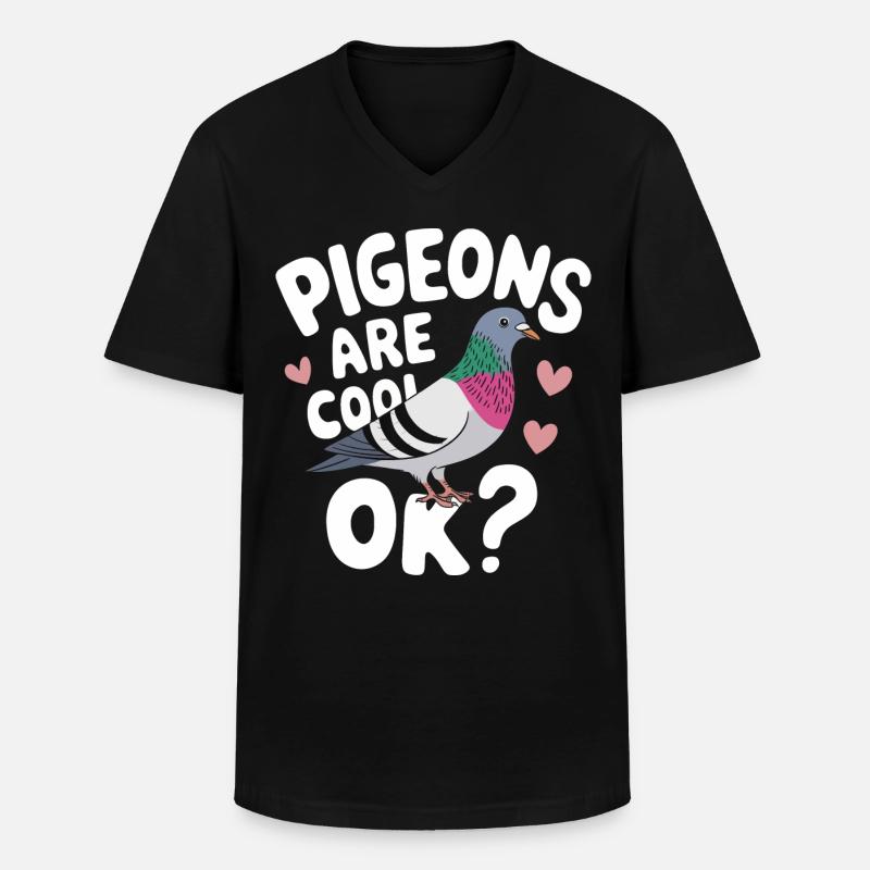 Taube Tauben Tier Vogel - Männer-T-Shirt mit V-Ausschnitt - Schwarz