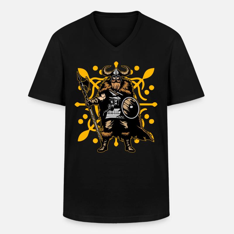 Wikinger - Männer-T-Shirt mit V-Ausschnitt - Schwarz