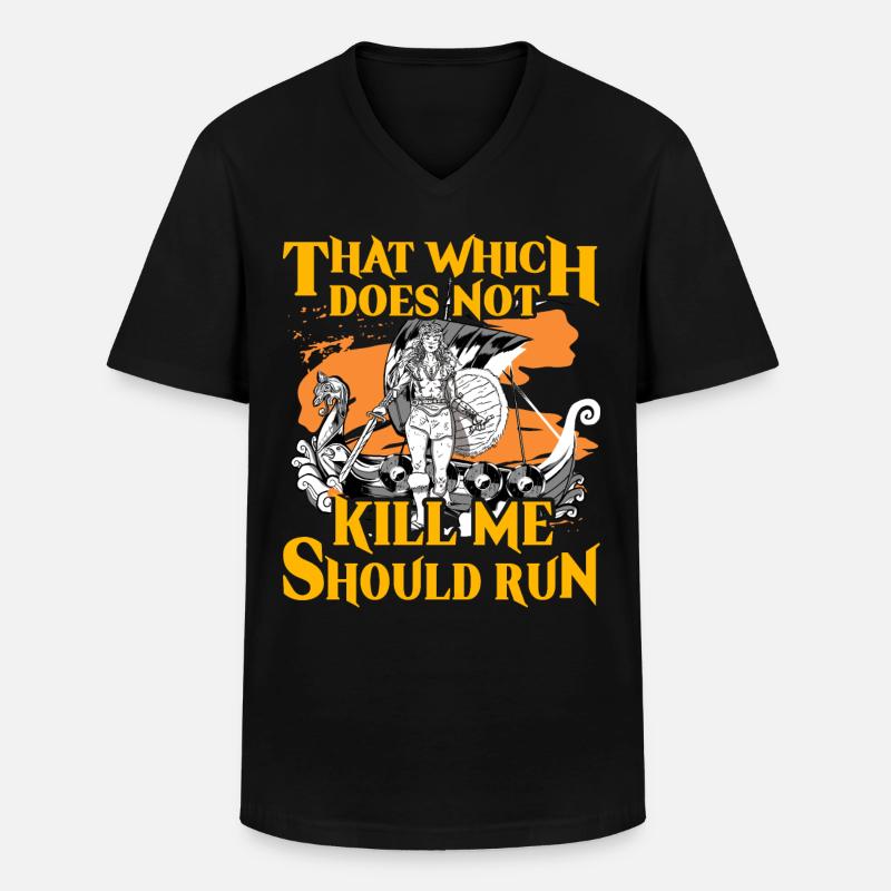 That which does not kill me should run - Men's V-Neck T-Shirt - black