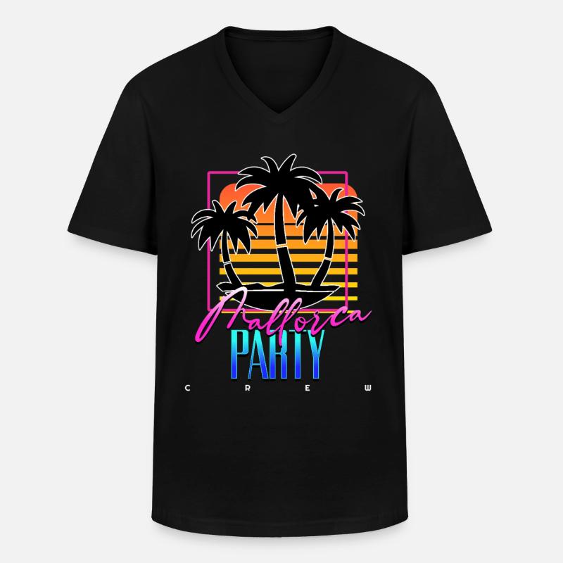 Mallorca Party Crew - Männer-T-Shirt mit V-Ausschnitt - Schwarz