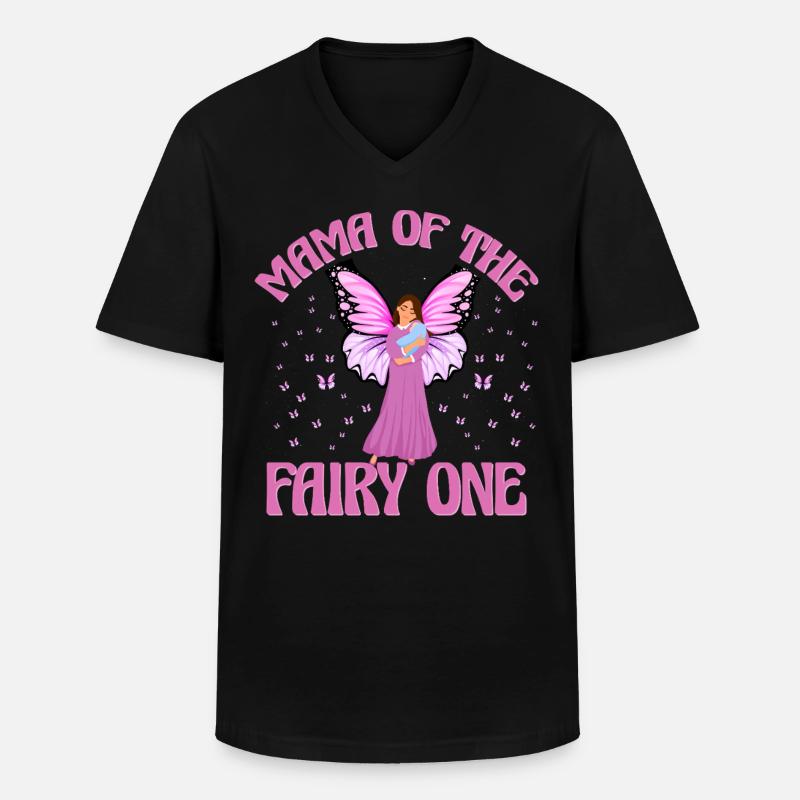 Mama der Fee Eins - Männer-T-Shirt mit V-Ausschnitt - Schwarz