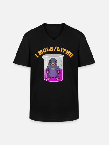 1 Mole/L - Men's V-Neck T-Shirt - black