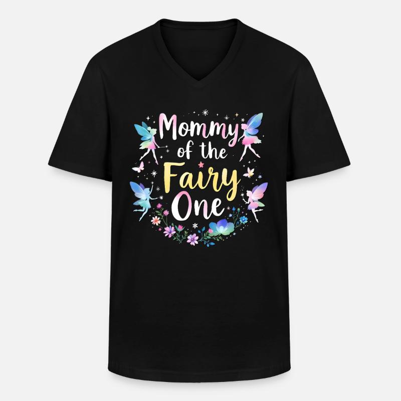 Mama der Fee - Männer-T-Shirt mit V-Ausschnitt - Schwarz