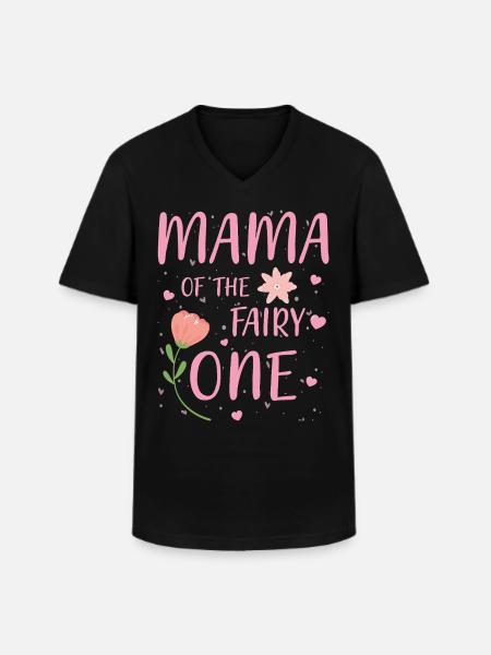 Mama der Fee Eins - Männer-T-Shirt mit V-Ausschnitt - Schwarz
