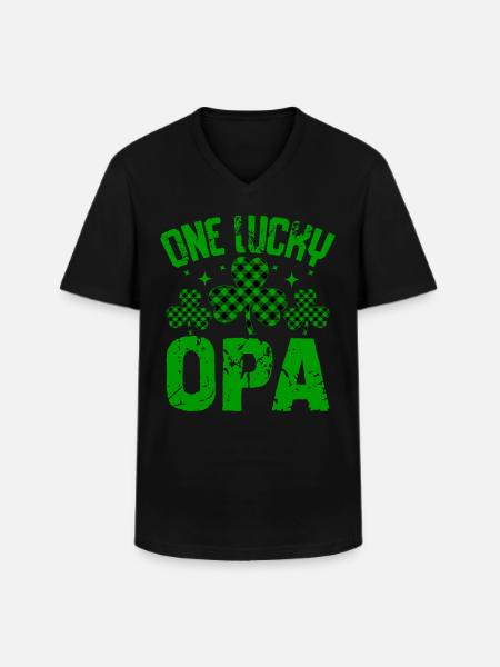 One Lucky OPA - Men's V-Neck T-Shirt - black