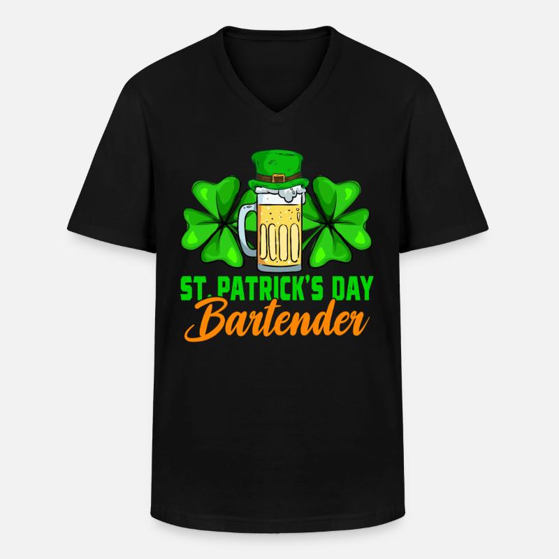 Barkeeper am St. Patrick's Day - Männer-T-Shirt mit V-Ausschnitt - Schwarz
