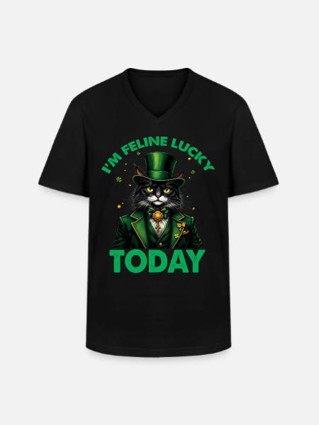 I'm feeline Lucky Today - Men's V-Neck T-Shirt - black