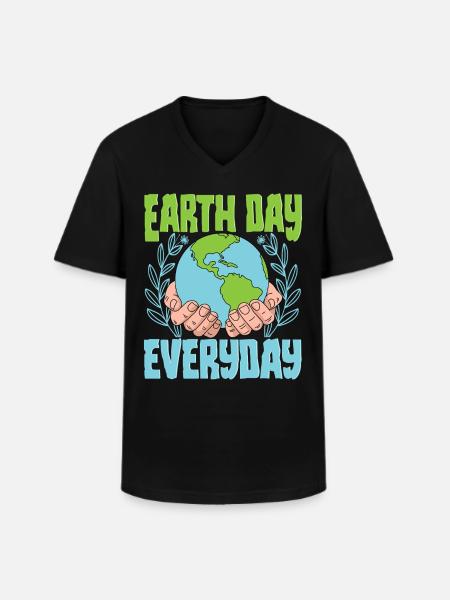 Earth day everyday - Men's V-Neck T-Shirt - black