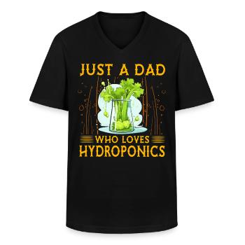 Just a Dad who loves Hydroponics - Men's V-Neck T-Shirt - black - Front - AI Model Male 178 dark (178cm)