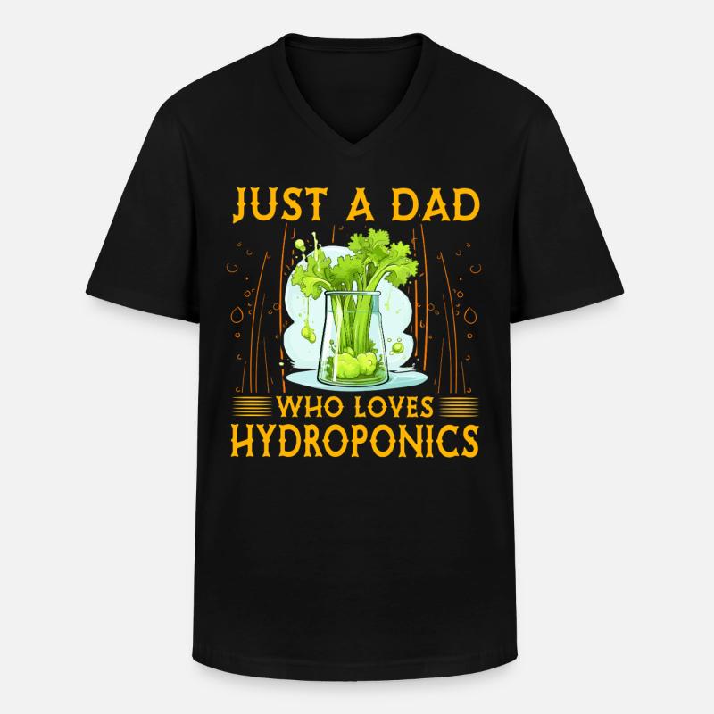Nur ein Vater, der Hydrokultur liebt - Männer-T-Shirt mit V-Ausschnitt - Schwarz