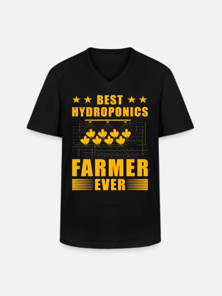 Best Hydroponics Farmer ever - Men's V-Neck T-Shirt - black
