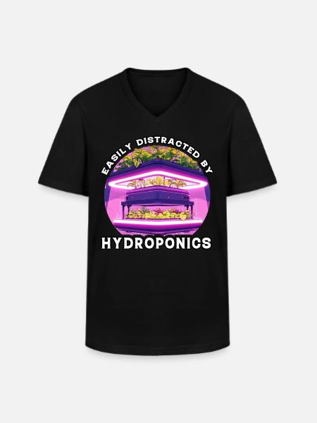 Easily distracted by Hydroponics - Men's V-Neck T-Shirt - black
