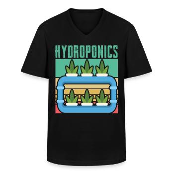 Hydroponics - Men's V-Neck T-Shirt - black - Front - AI Model Male 178 dark (178cm)