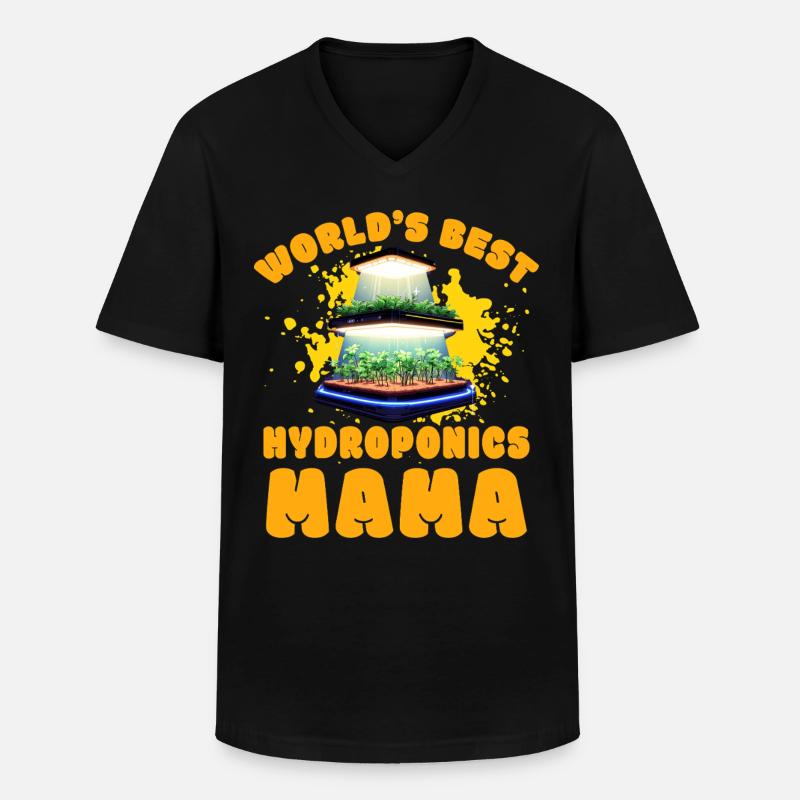 Die weltbeste Hydrokultur-Mama - Männer-T-Shirt mit V-Ausschnitt - Schwarz