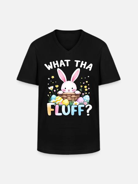What tha Fluff? - Men's V-Neck T-Shirt - black