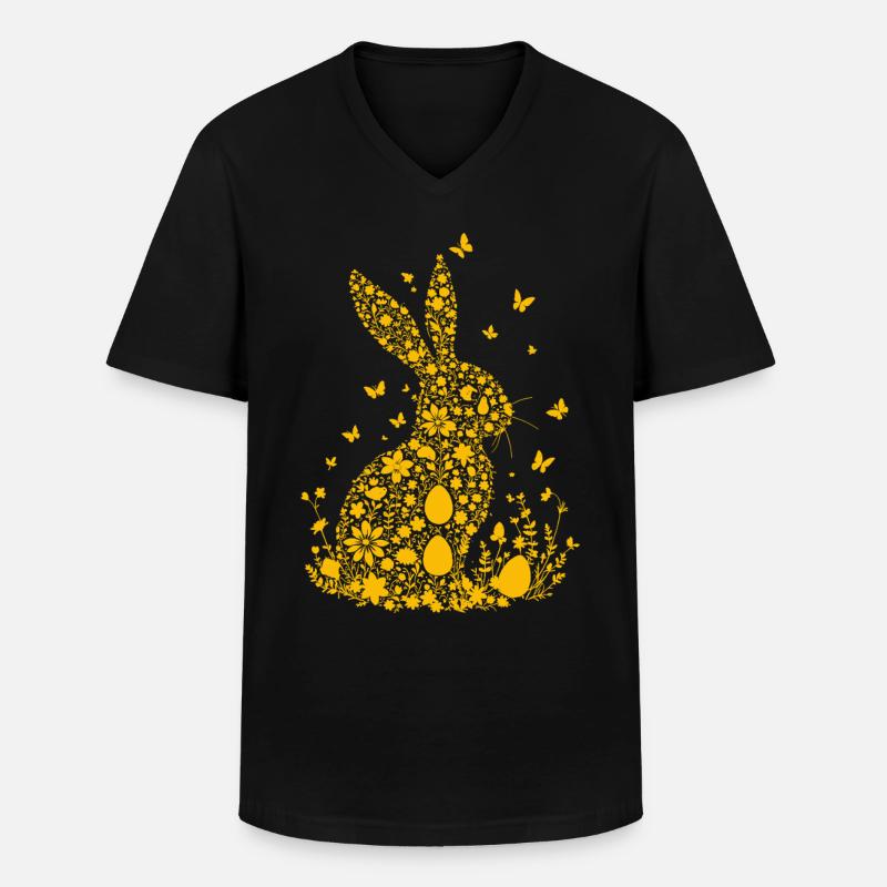 Osterhase - Männer-T-Shirt mit V-Ausschnitt - Schwarz
