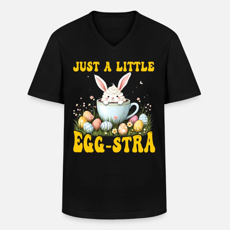 Nur ein bisschen Egg-stra - Männer-T-Shirt mit V-Ausschnitt - Schwarz