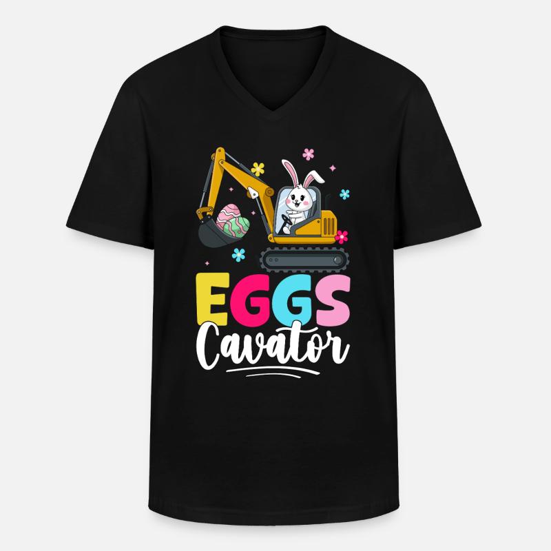 Eier Kavator - Männer-T-Shirt mit V-Ausschnitt - Schwarz
