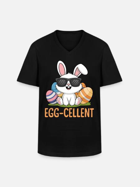 Egg Cellent - Men's V-Neck T-Shirt - black