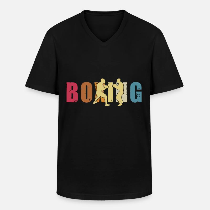 Boxen - Männer-T-Shirt mit V-Ausschnitt - Schwarz