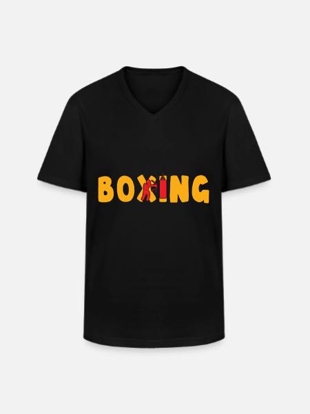 Boxe - T-shirt col V Homme - noir
