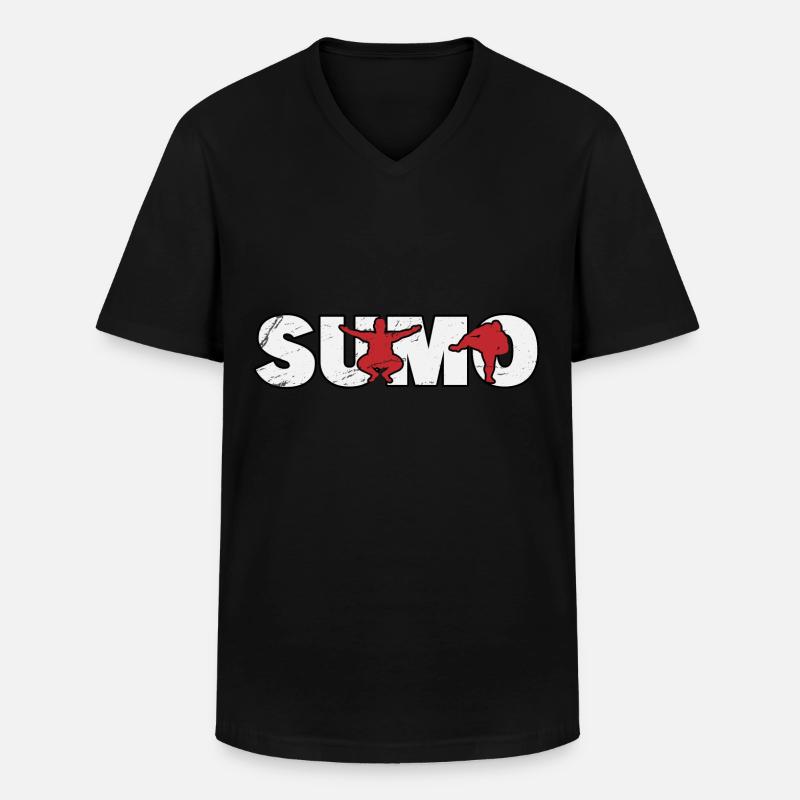 Sumo - Männer-T-Shirt mit V-Ausschnitt - Schwarz