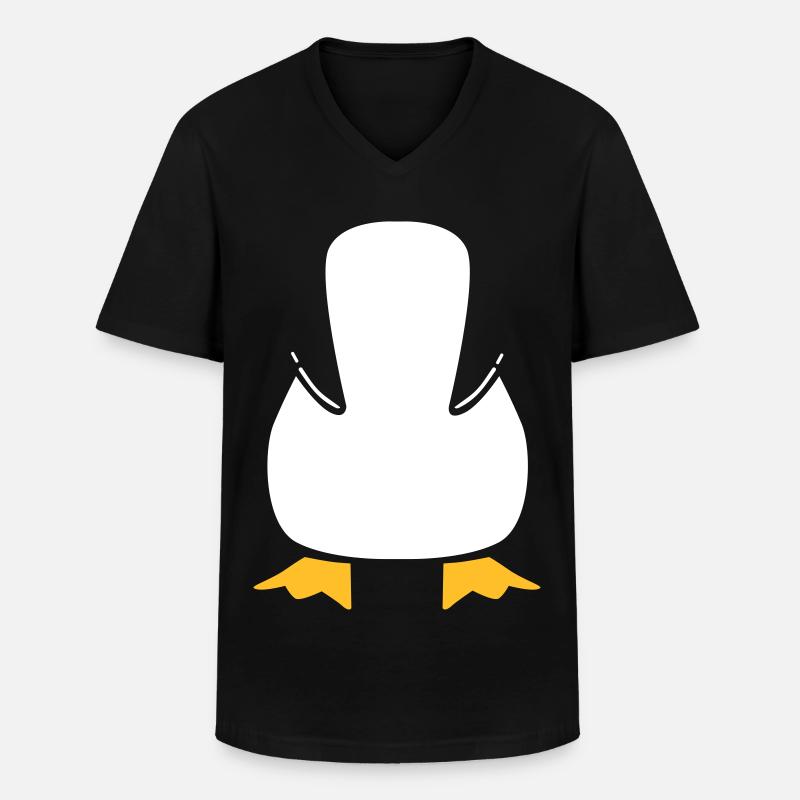 pinguin - Männer-T-Shirt mit V-Ausschnitt - Schwarz