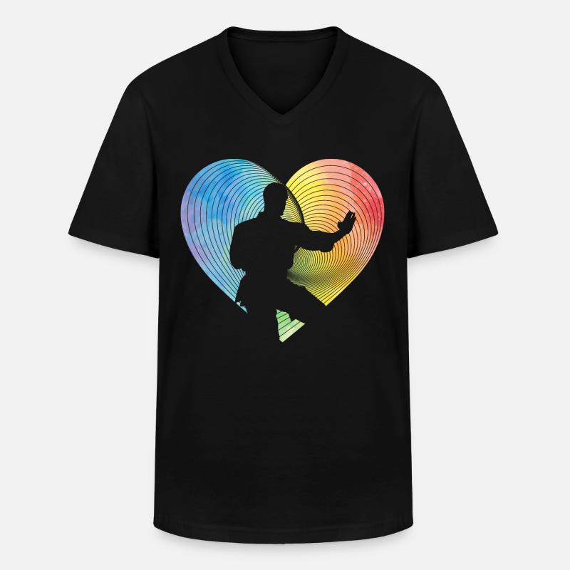 Wing Chun - Männer-T-Shirt mit V-Ausschnitt - Schwarz
