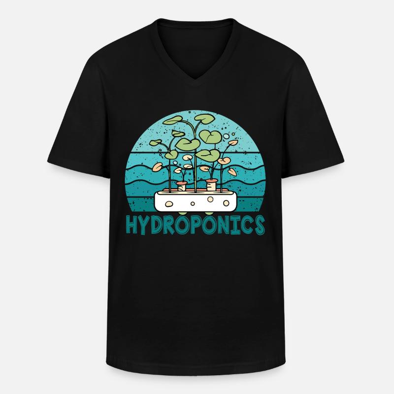 Hydroponik - Männer-T-Shirt mit V-Ausschnitt - Schwarz