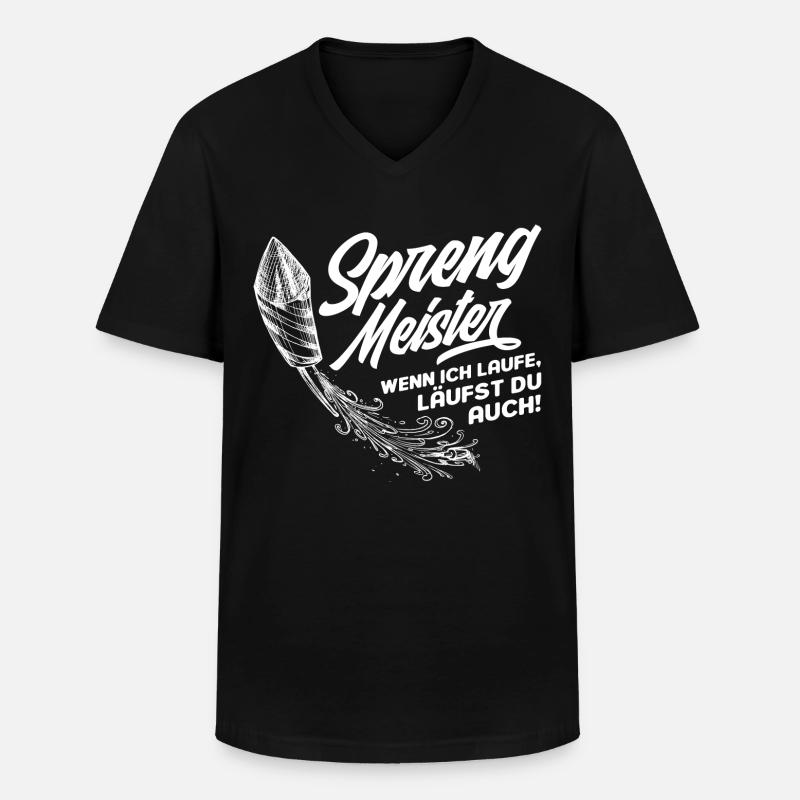 Silvester Feuerwerker Pyrotechniker Geschenk - Männer-T-Shirt mit V-Ausschnitt - Schwarz