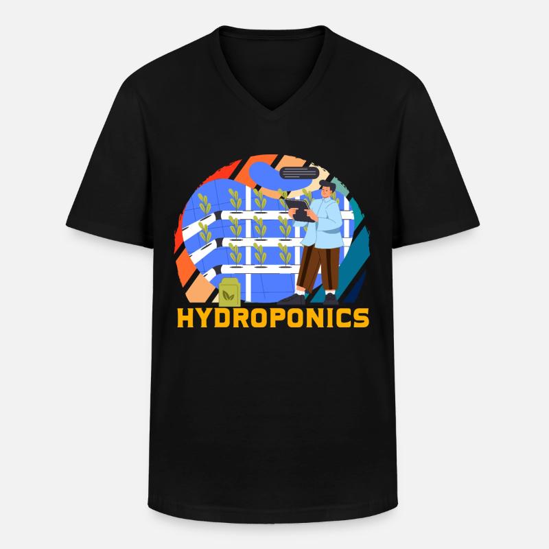Hydroponik - Männer-T-Shirt mit V-Ausschnitt - Schwarz