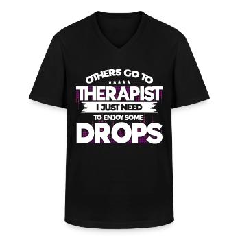 Rave Raver Dubstep Gave - Klassisk herre T-shirt med V-udskæring - sort - Foran - AI Model Male 178 dark (178cm)