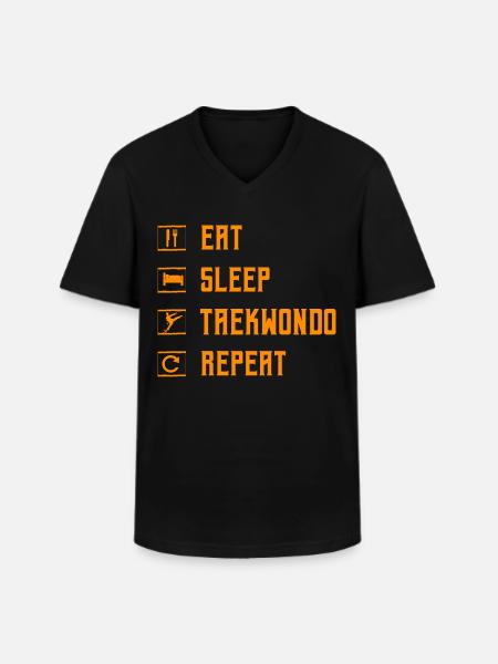 Eat Sleep Taekwondo Repeat - Men's V-Neck T-Shirt - black