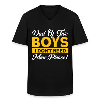 Vintage Vater Papa Zwei Jungen - Männer-T-Shirt mit V-Ausschnitt - Schwarz - Vorne - AI Model Male 178 dark (178cm)