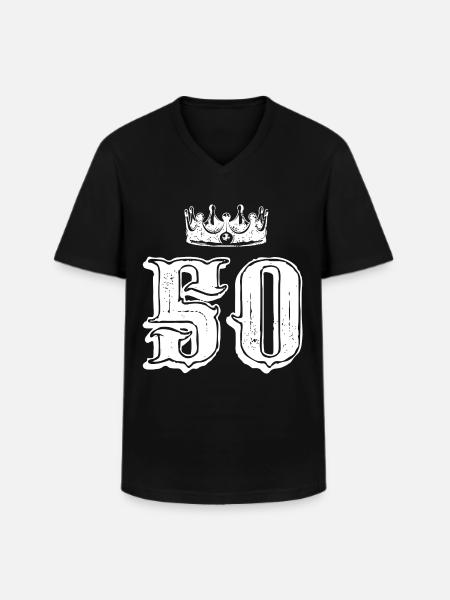 Couronne de 50 numéros - T-shirt col V Homme - noir