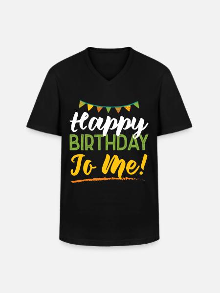 Bon anniversaire - T-shirt col V Homme - noir