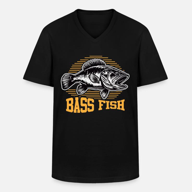 Barsch-Fisch - Männer-T-Shirt mit V-Ausschnitt - Schwarz