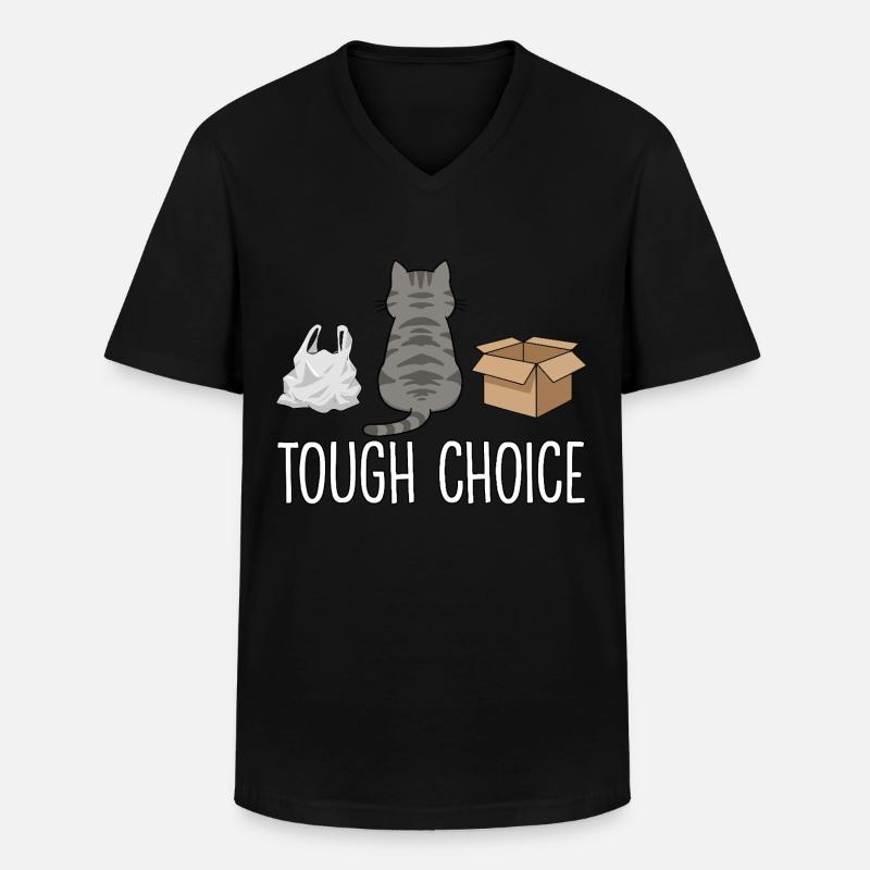 Harte Wahl Lustiger Katzenspruch - Männer-T-Shirt mit V-Ausschnitt - Schwarz