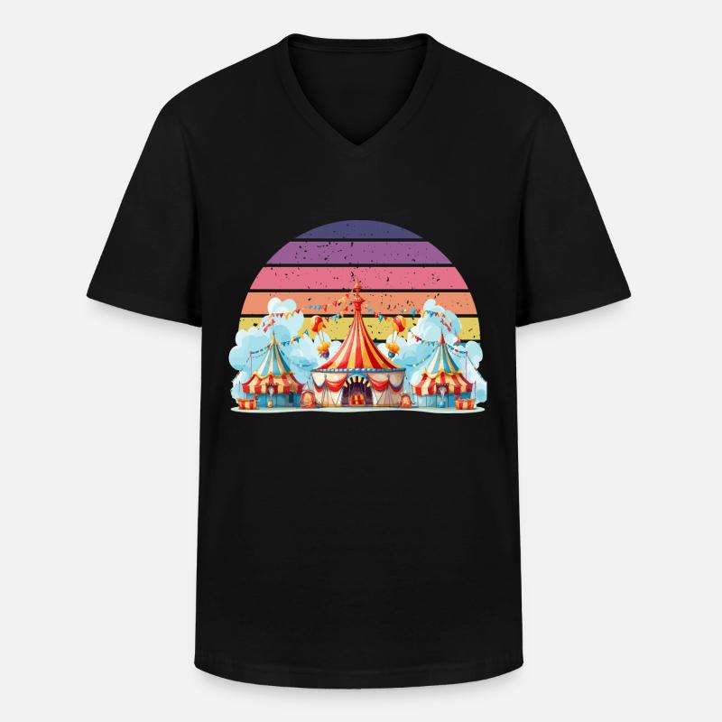 Zircus - Männer-T-Shirt mit V-Ausschnitt - Schwarz