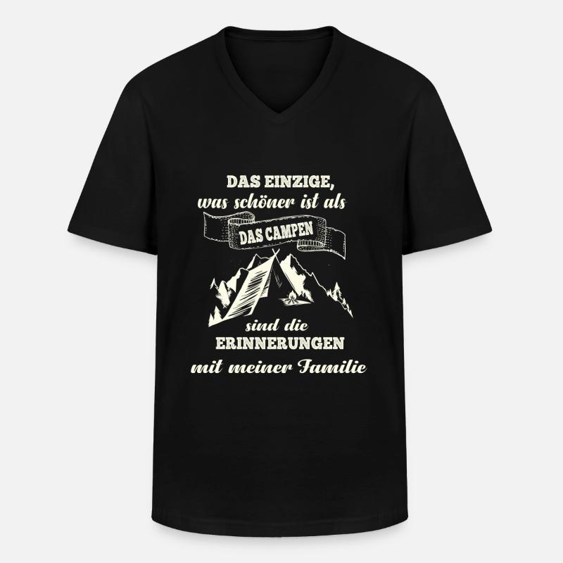 Camping - Männer-T-Shirt mit V-Ausschnitt - Schwarz