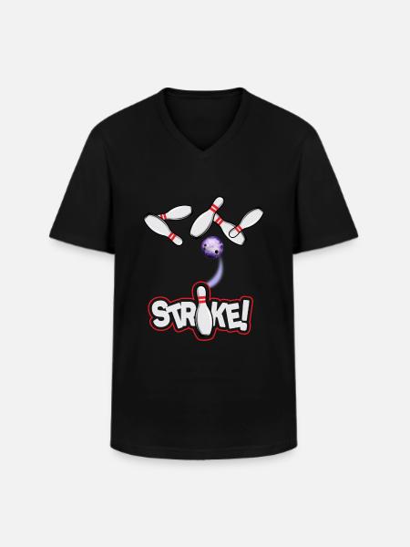 Bowling Strike - Men's V-Neck T-Shirt - black
