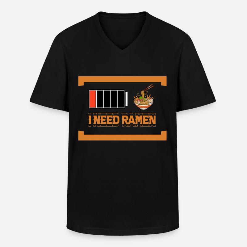 Ich brauche Ramen - Männer-T-Shirt mit V-Ausschnitt - Schwarz