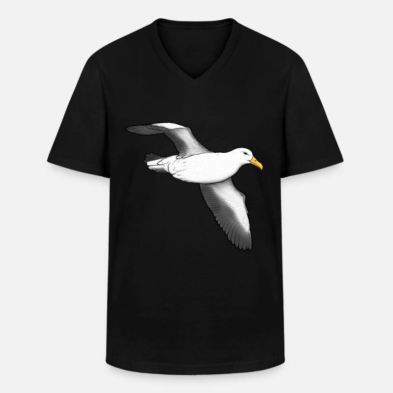 Albatross fliegend - Männer-T-Shirt mit V-Ausschnitt - Schwarz
