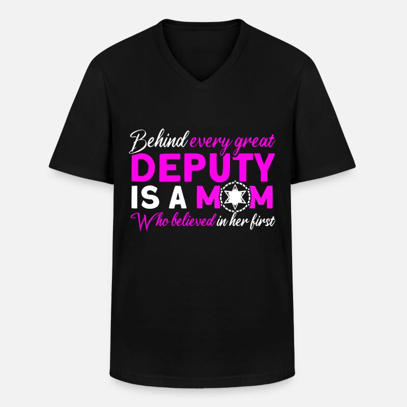 Mama Hilfssheriff Mama Mutter - Männer-T-Shirt mit V-Ausschnitt - Schwarz