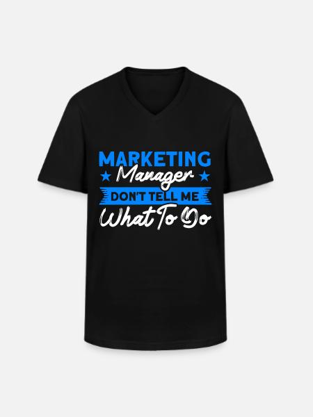 Manager Marketing Manager Digital Marketing - Klassisk herre T-shirt med V-udskæring - sort