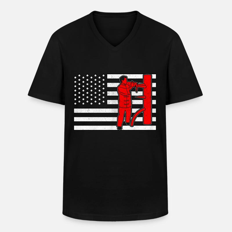 Wing Chun - Männer-T-Shirt mit V-Ausschnitt - Schwarz