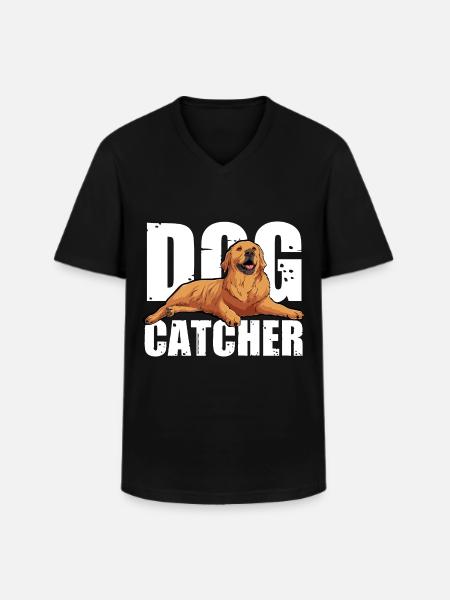 Dog Catcher Hund - Männer-T-Shirt mit V-Ausschnitt - Schwarz